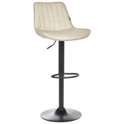 Wyld And Coco Set Of 2 Light Beige Faux Leather Height-Adjustable Bar Stools With Swivel - thumbnail 6