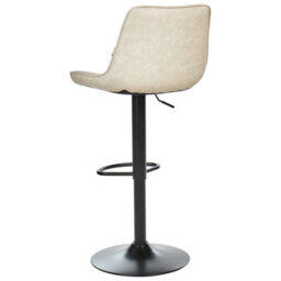 Wyld And Coco Set Of 2 Light Beige Faux Leather Height-Adjustable Bar Stools With Swivel - thumbnail 7