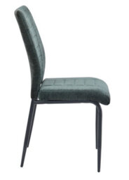 Aspect Furniture Set Of 2 Anna Upholstered Dining Chairs Black Metal Legs,green Fabric - thumbnail 6