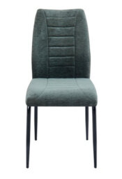 Aspect Furniture Set Of 2 Anna Upholstered Dining Chairs Black Metal Legs,green Fabric - thumbnail 4