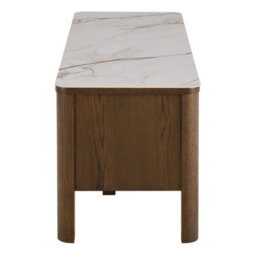 Wyld Haus Cork Oak Veneer Tv Unit With Cream Ceramic Top, 2 Drawers And 2 Shelves - thumbnail 5