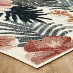 Gardenia Azalea Indoor Outdoor Low Pile Area Rug Floral Design Cream 200 X 290 Cm - thumbnail 5