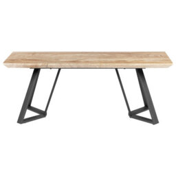 Wyld And Coco Light Brown Nordic Bench With Wide Mdf Top And Black Metal Legs, W1200 X D400 X H480mm - thumbnail 3