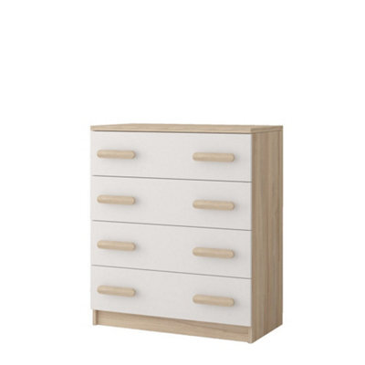 Arte Natural Oak Sonoma And White Chest H930mm W800mm D400mm - Oak Sonoma Handles For Harmonious Interiors - image 1
