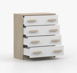 Arte Natural Oak Sonoma And White Chest H930mm W800mm D400mm - Oak Sonoma Handles For Harmonious Interiors - thumbnail 3