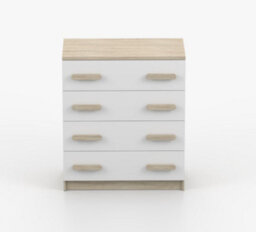 Arte Natural Oak Sonoma And White Chest H930mm W800mm D400mm - Oak Sonoma Handles For Harmonious Interiors - thumbnail 2