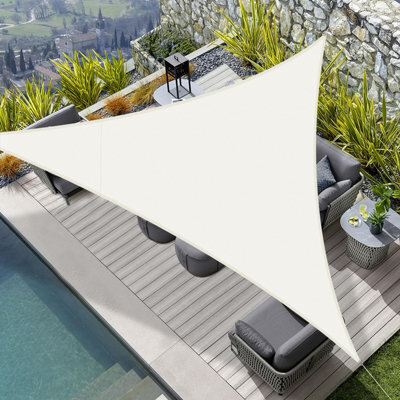 Beige 3X3X3M Triangular Shade Sail 95% Uv Protection Waterproof - image 1