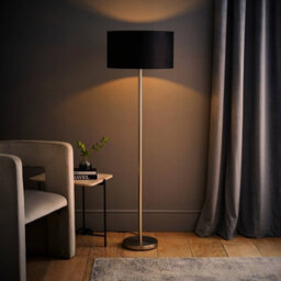 Valuelights Charles Chrome Floor Lamp With Black Velvet Shade - thumbnail 5