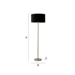 Valuelights Charles Chrome Floor Lamp With Black Velvet Shade - thumbnail 8