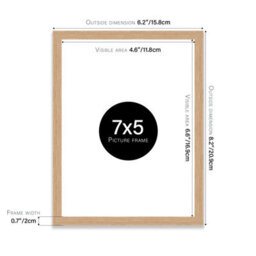 7X5 Oak Picture Frame (12.7 X 17.8Cm) Poster, Photo, Artwork, Gallery Wall Or Print - thumbnail 3