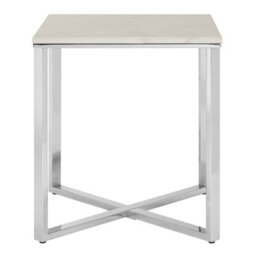 Orsina Allure White Faux Marble Square End Table - thumbnail 1