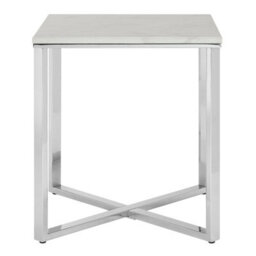 Orsina Allure White Faux Marble Square End Table - thumbnail 2