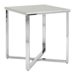Orsina Allure White Faux Marble Square End Table - thumbnail 3