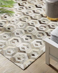 Beliani Rug Tavak Beige 160 X 230 Cm Leather - thumbnail 2