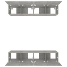 Walplus Tv Cabinets 4 Pcs Concrete Grey 80X30X30 Cm Engineered Wood - thumbnail 6
