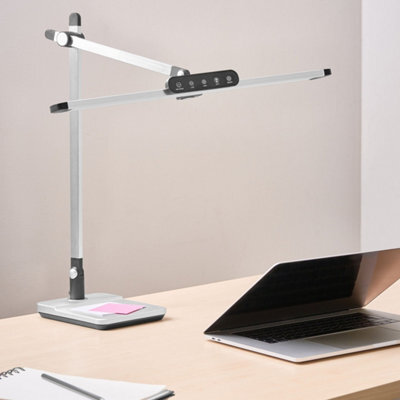 Beliani Pro Desk Lamp Silver - Adjustable Arm, Stepless Dimmer, 3 Colour Temperatures - image 1