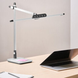 Beliani Pro Desk Lamp Silver - Adjustable Arm, Stepless Dimmer, 3 Colour Temperatures - thumbnail 1