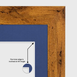 AK Frames 16X8 Rustic Oak Modern Multi Photo Frame With Blue Mount - Holds 3 Apertures (3X) 7X5 Photos - thumbnail 7