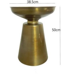 Aspect Furniture Lucida Hand-Crafted Aluminum Side Table/drum Table,brass - thumbnail 3