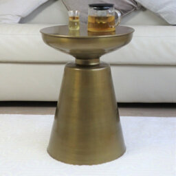 Aspect Furniture Lucida Hand-Crafted Aluminum Side Table/drum Table,brass - thumbnail 4