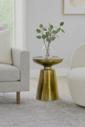 Aspect Furniture Lucida Hand-Crafted Aluminum Side Table/drum Table,brass - thumbnail 5