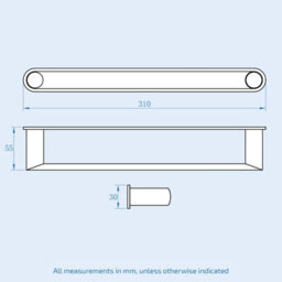 Nes Home Chrome Modern Round Towel Bar Rail Holder - thumbnail 2