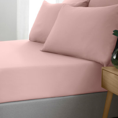 Catherine Lansfield So Soft Non-Iron Double Fitted Sheet Blush Pink - image 1