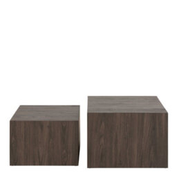 Wyld Haus Munkebo Dark Brown Square Coffee Table Set Of 2 - thumbnail 3