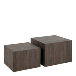 Wyld Haus Munkebo Dark Brown Square Coffee Table Set Of 2 - thumbnail 2