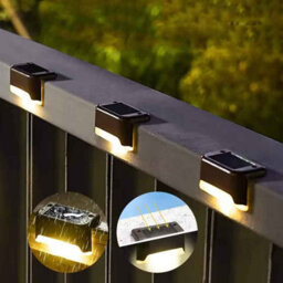 Solar Led Deck Lights Set, Black Finish, Warm White, Waterproof Outdoor Step Lights, Pack Of 8 - thumbnail 2