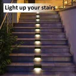 Solar Led Deck Lights Set, Black Finish, Warm White, Waterproof Outdoor Step Lights, Pack Of 8 - thumbnail 4