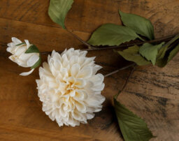 Hill Interiors Dahlia White Stem Faux Plant - thumbnail 4