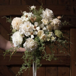 Hill Interiors Dahlia White Stem Faux Plant - thumbnail 5