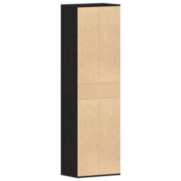 Walplus Shoe Cabinet Black Oak 54X34X183 Cm Engineered Wood - thumbnail 7