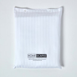 Homescapes White Egyptian Cotton Satin Stripe Flat Sheet 330 Tc, Single - thumbnail 5