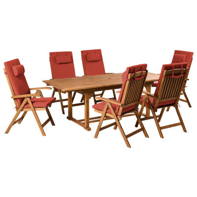 Beliani Garden Dining Set 6 Seater Java Premium Red Acacia Wood - image 1