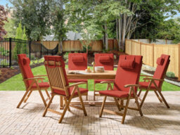 Beliani Garden Dining Set 6 Seater Java Premium Red Acacia Wood - thumbnail 2