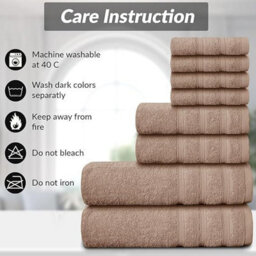 Casabella Luxury 100% Egyptian Cotton Towel Bale 8 Pieces 550 Gsm - thumbnail 4