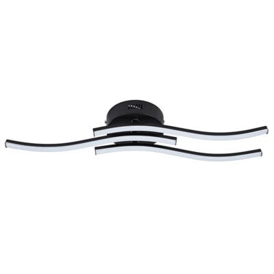 Living And Home 15W Black Elegant Wavy Led Ceiling Light With Tri-Colour Temperature - image 1