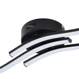 Living And Home 15W Black Elegant Wavy Led Ceiling Light With Tri-Colour Temperature - thumbnail 5