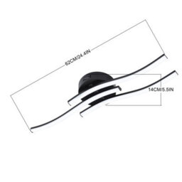 Living And Home 15W Black Elegant Wavy Led Ceiling Light With Tri-Colour Temperature - thumbnail 7