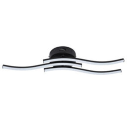 Living And Home 15W Black Elegant Wavy Led Ceiling Light With Tri-Colour Temperature - thumbnail 1