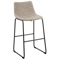 Beliani Set Of 2 Bar Chairs Franks Beige - thumbnail 4