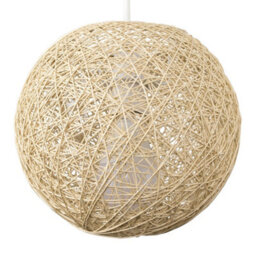 Valuelights Bjorn Modern Small Cream Lattice Wicker Rattan Globe Ball Style Ceiling Light Lampshade (D)20Cm
