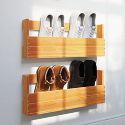 Berkfield Wall-Mounted Shoe Racks 2 Pcs Wax Brown 59X8.5X23.5 Cm Solid Wood Pine