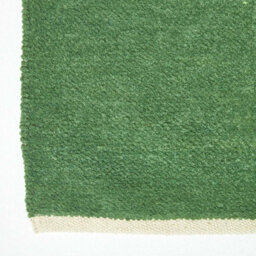 Homescapes Dark Olive 100% Cotton Plain Chenille Rug With Natural Trim, 60 X 100 Cm - thumbnail 3