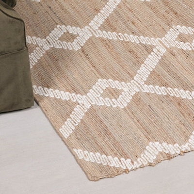 Kirrily Flatwoven Trellis Wool Pattern Natural Jute Rug 260X180Cm - image 1
