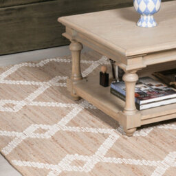 Kirrily Flatwoven Trellis Wool Pattern Natural Jute Rug 260X180Cm - thumbnail 2
