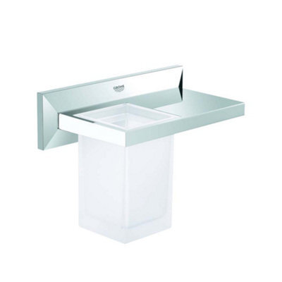 Grohe Allure Brilliant Concealed Wall Mounted Shelf With Tumbler Chrome Glass - image 1