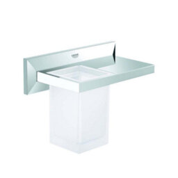 Grohe Allure Brilliant Concealed Wall Mounted Shelf With Tumbler Chrome Glass
